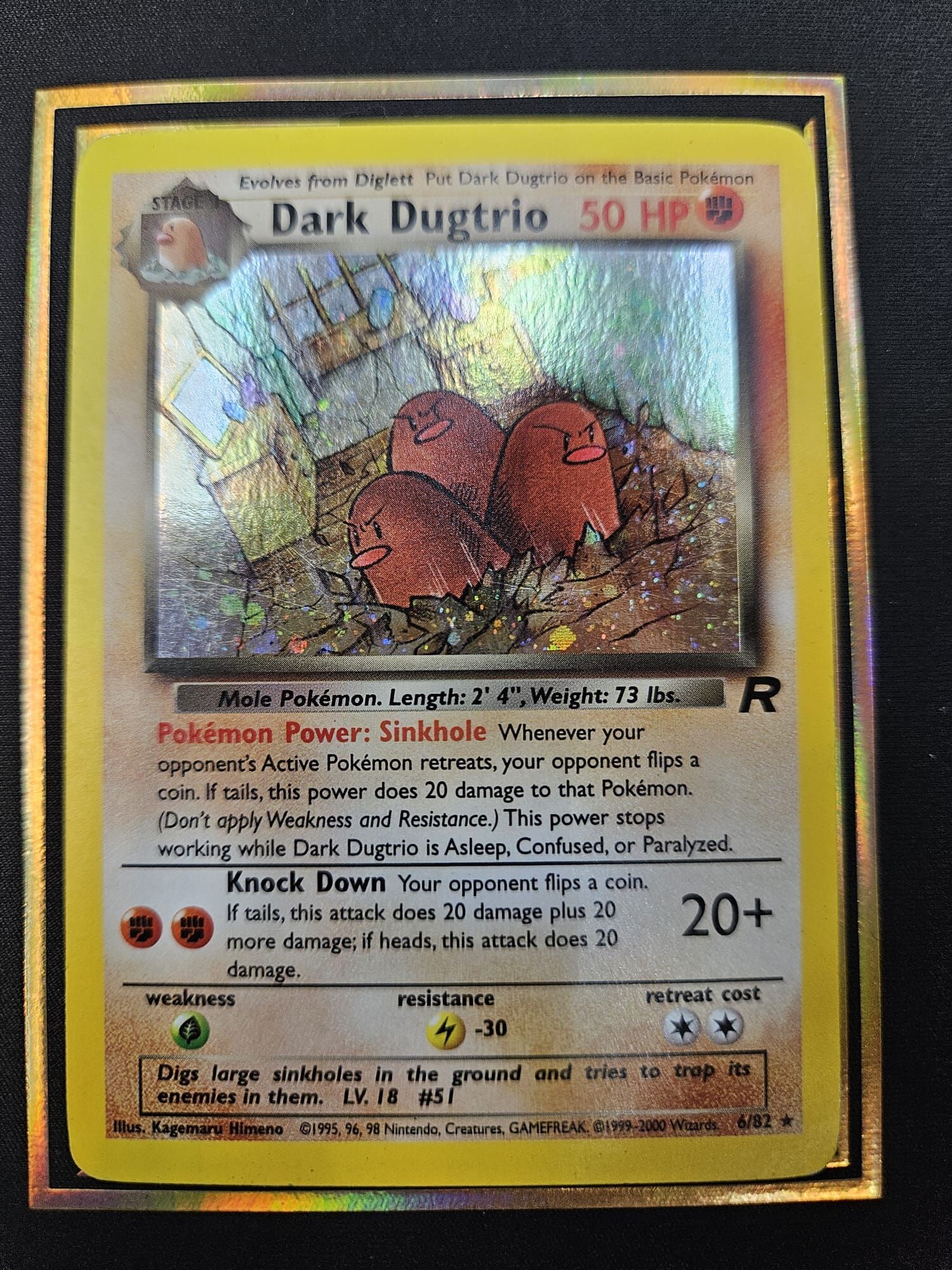 【 6/82 】Dark Dugtrio Pokemon Team Rocket Unlimited Holo Rare