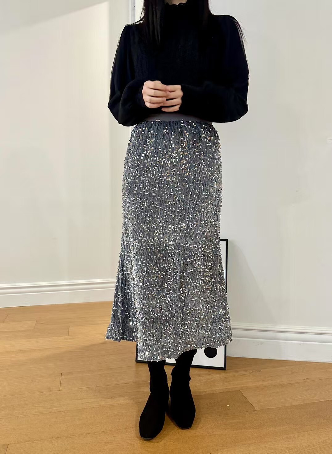 華麗感閃閃亮片魚尾裙長裙-F / 2色