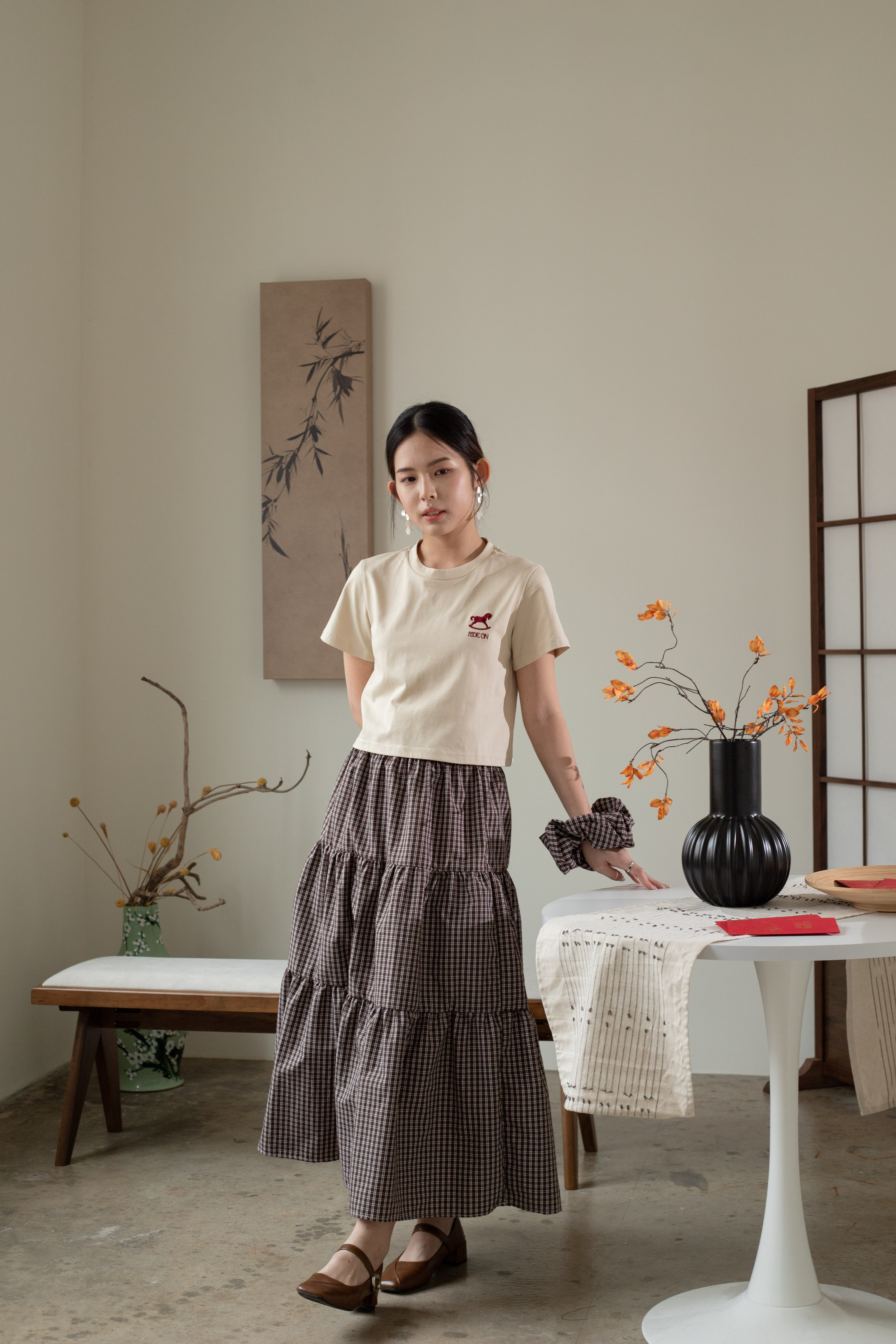 Ride On [一马当先] CNY Crop Tee Beige-2603TSBEI