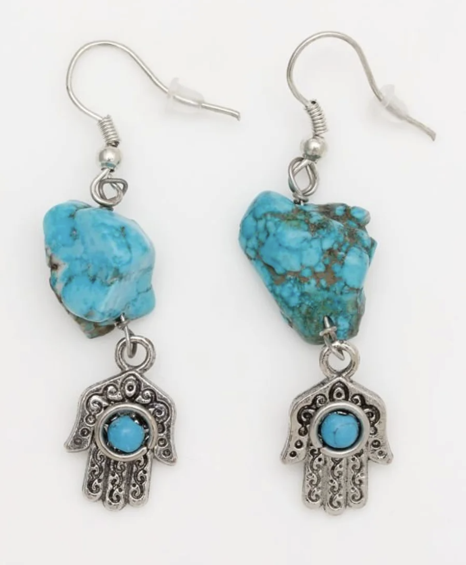 Amina 哈姆薩之手 綠松石耳環綠松石 - IGFZ4315 (1223)