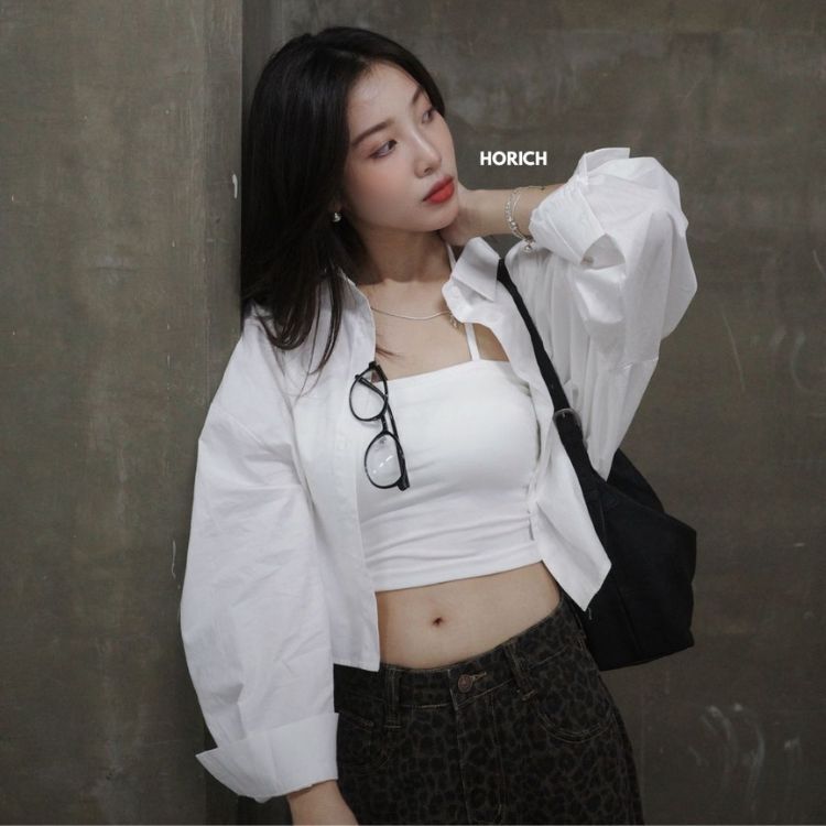 𝗝𝘂𝗻.𝟭𝟲 / 2838-短版挺襯衫(4色)-白色