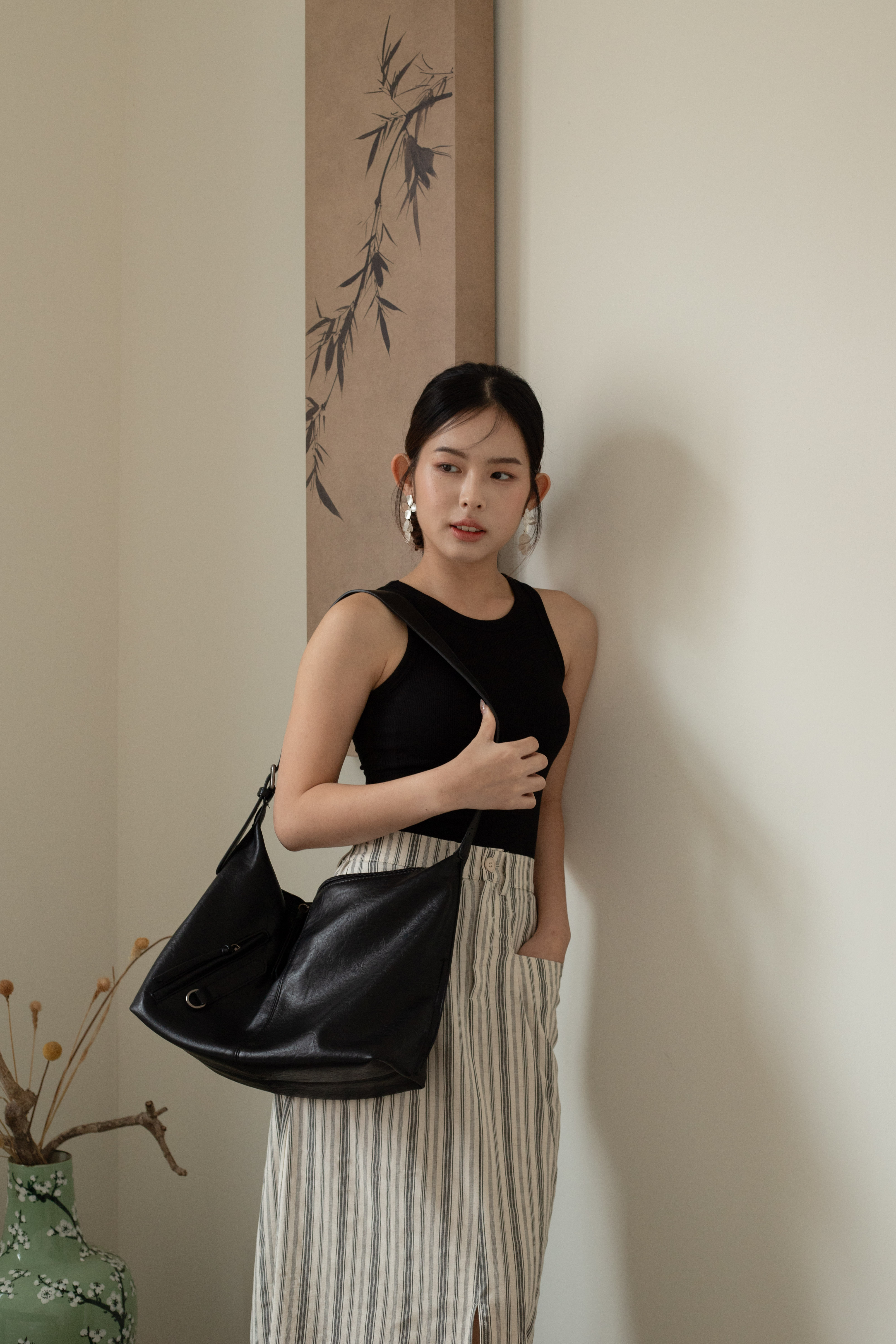 Joele Racer Padded Tank Top Black -2314BSBLK