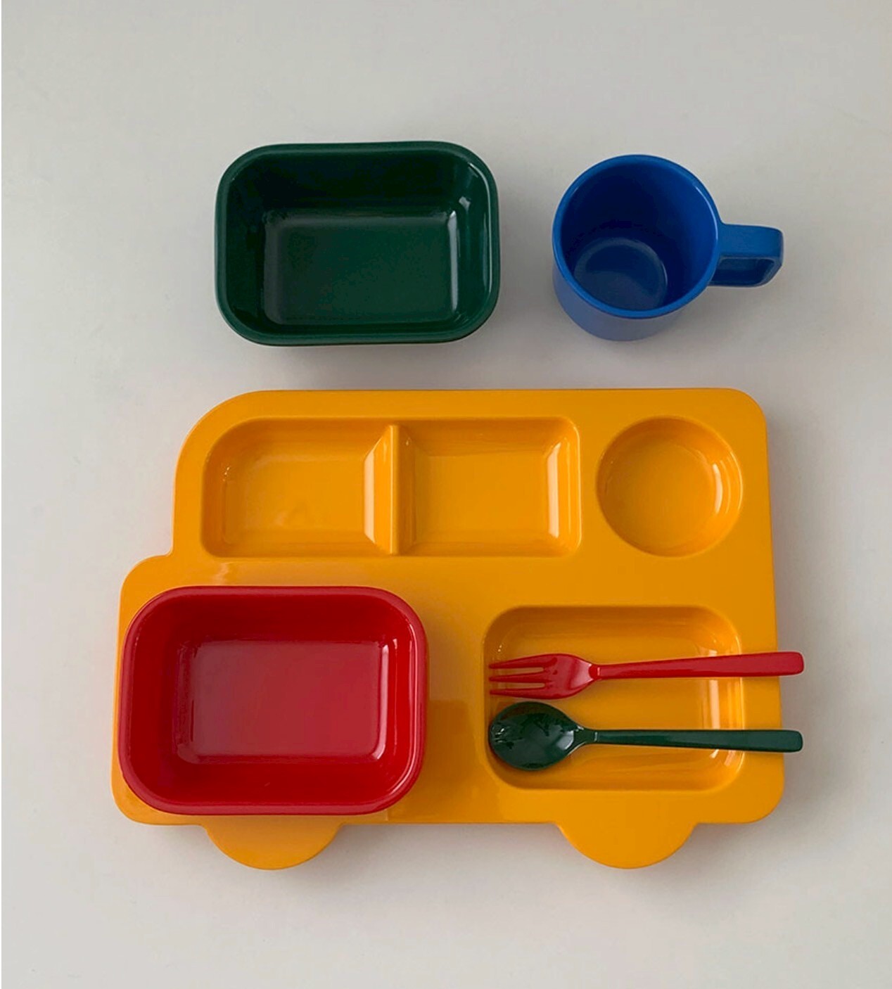 快樂波波車彩虹餐具套裝盤