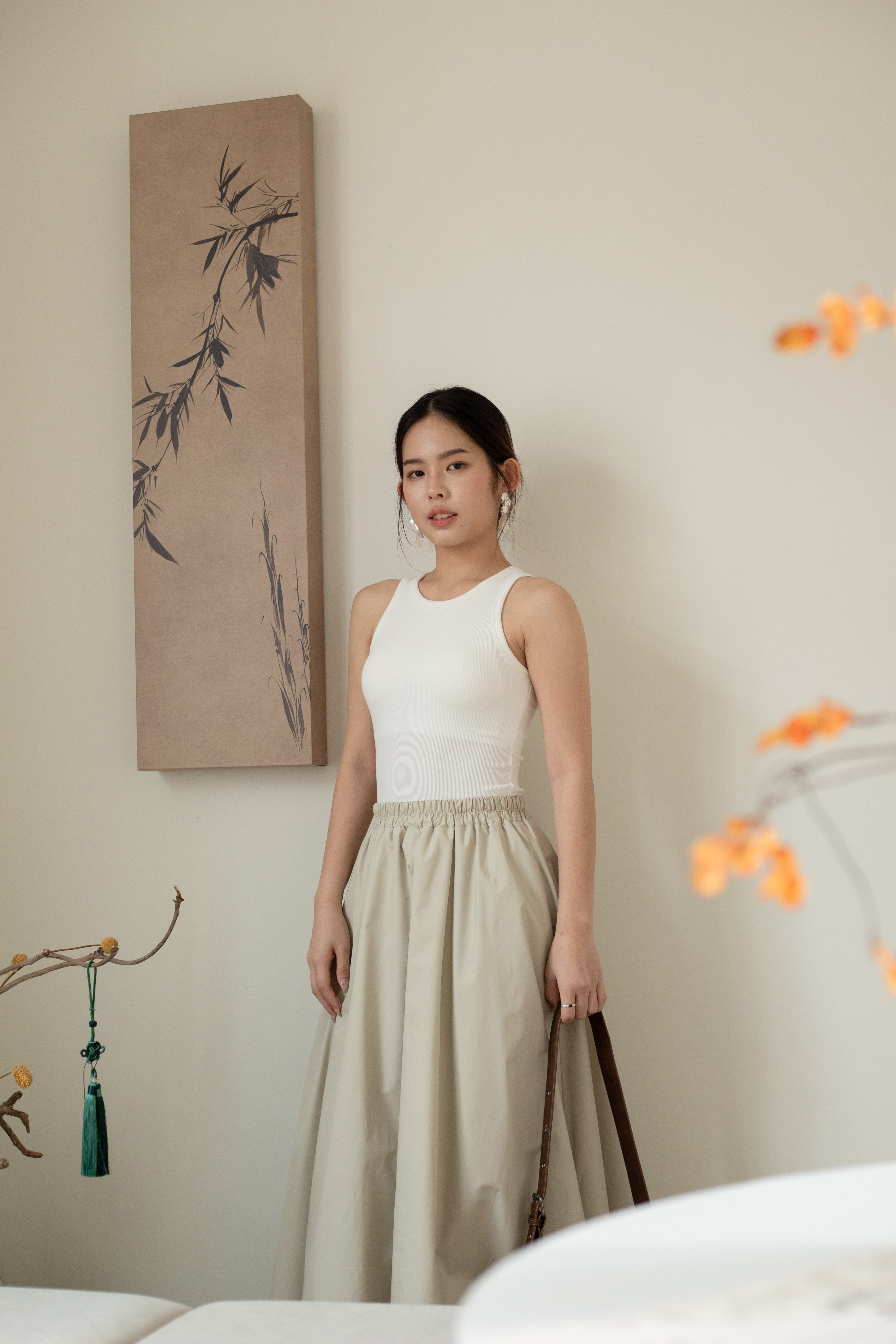 Joele Racer Padded Tank Top White-2314BSWHI