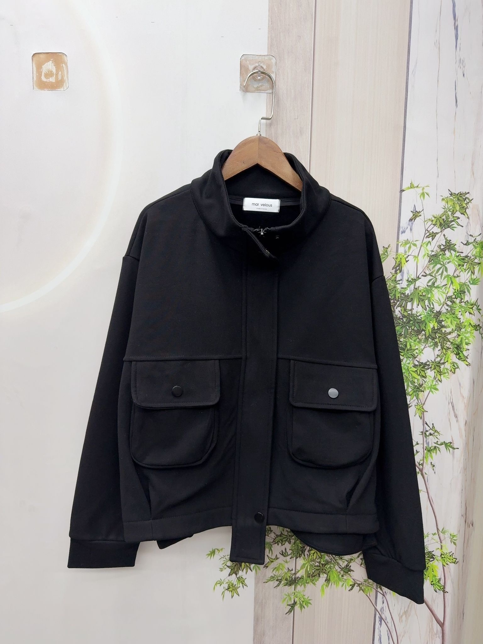 Mar 黑色型格外套 （內毛底）132T