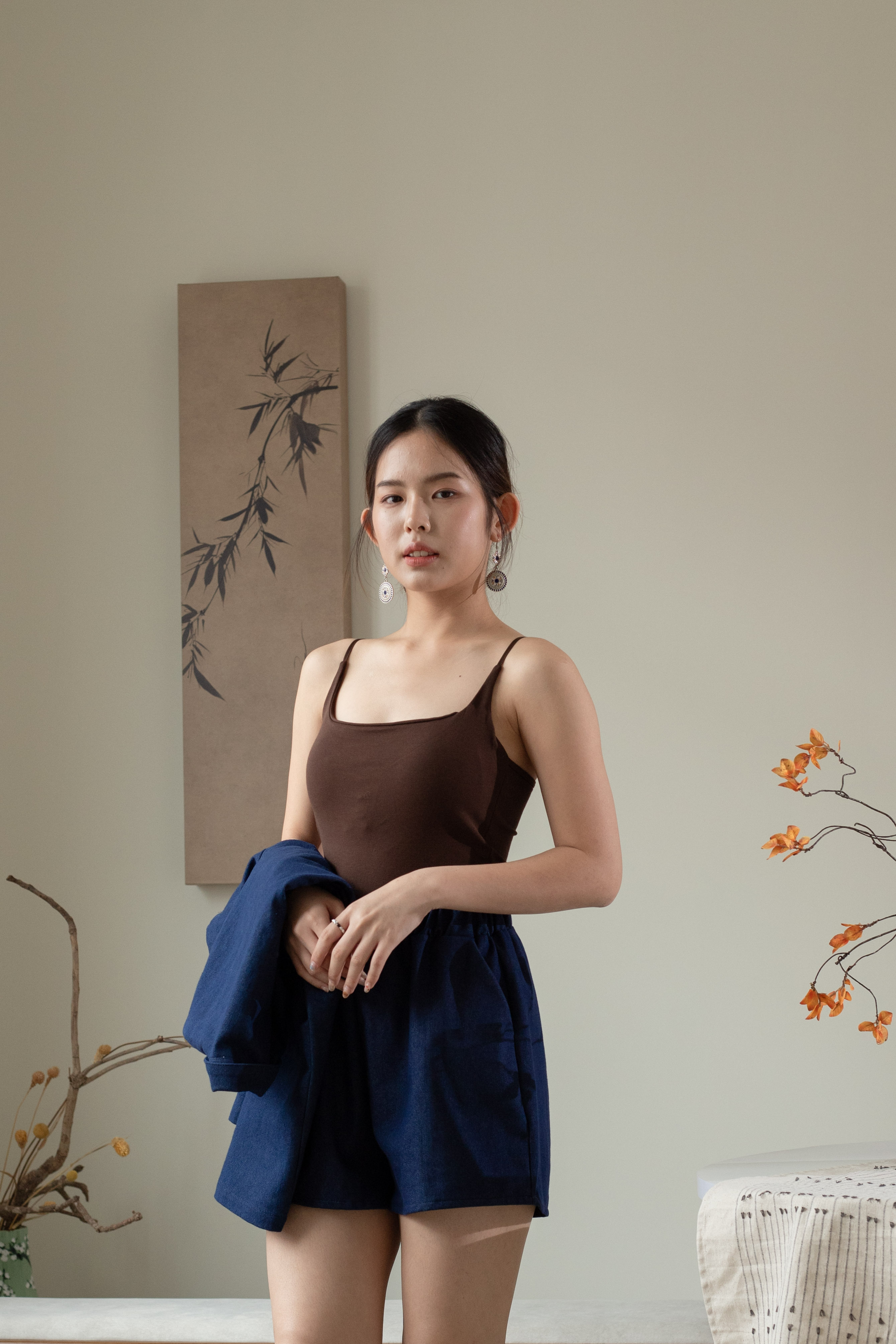 Shera U neck Tank Top Brown  - 2497BVBRO