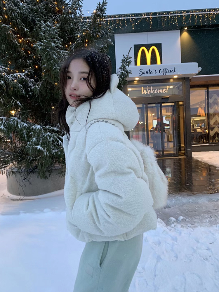ᴷᴼᴿᴱᴬ 🇰🇷The Barnet雪霧奶白輕盈羽絨連帽外套