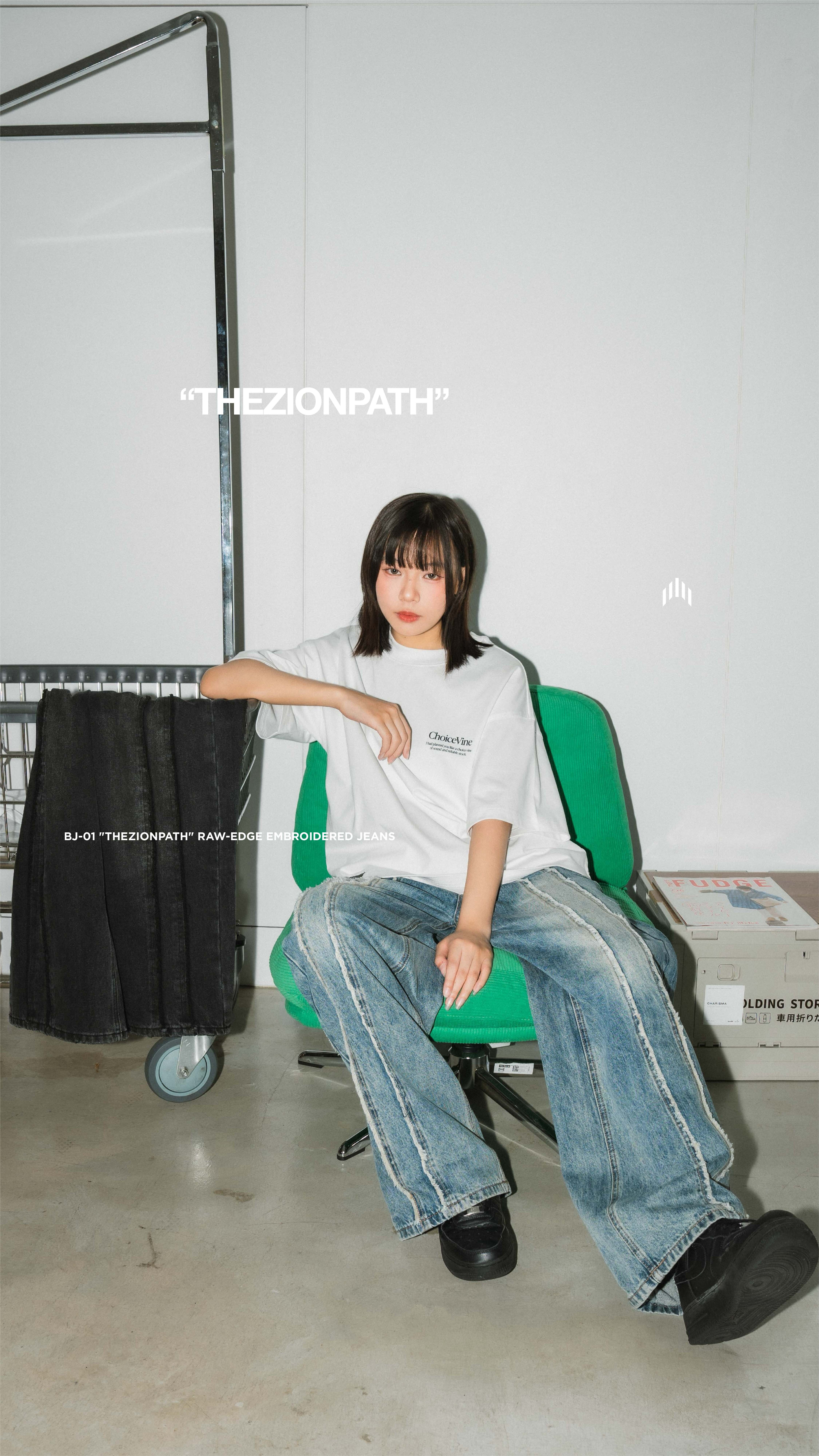 Apostle BJ-01 "TheZionPath" Raw-Edge Embroidered Jeans