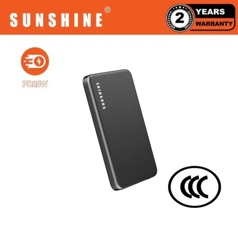 CCC認證 PD20W 5000mAh MagSafe無線磁吸快充流動電源 PD3.0 QC3.0 15W 黑色/槍灰 EBHKA-BK/RG