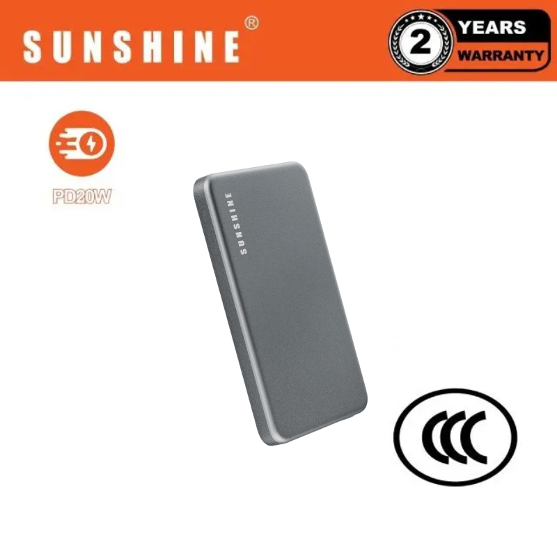 CCC認證 PD20W 5000mAh MagSafe無線磁吸快充流動電源 PD3.0 QC3.0 15W 黑色/槍灰 EBHKA-BK/RG
