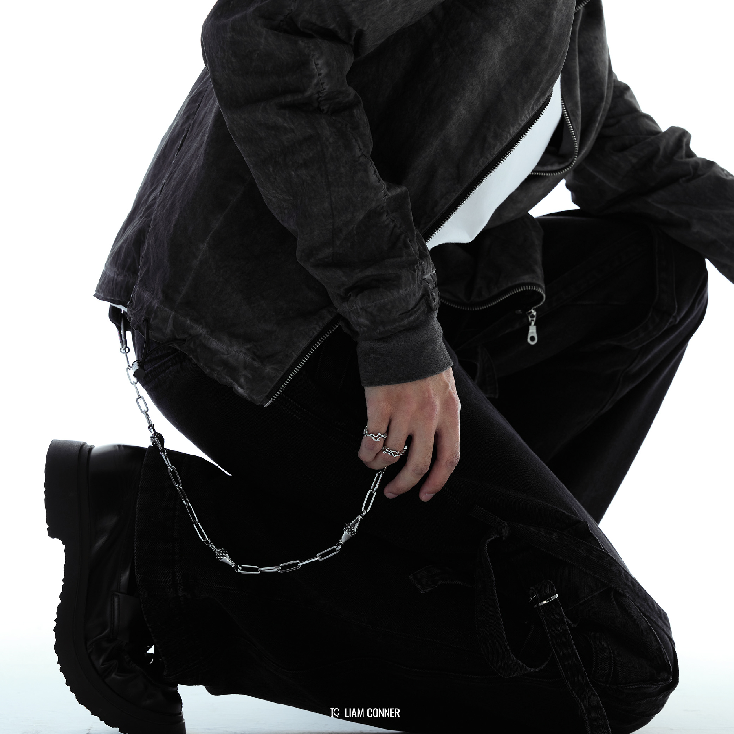 Liam Conner Decorative Rivet Trousers Chain 立體鉚釘褲鍊