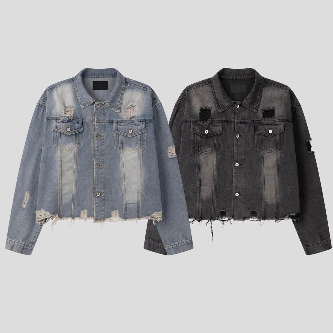 洗水開胸牛仔褸 JK2763