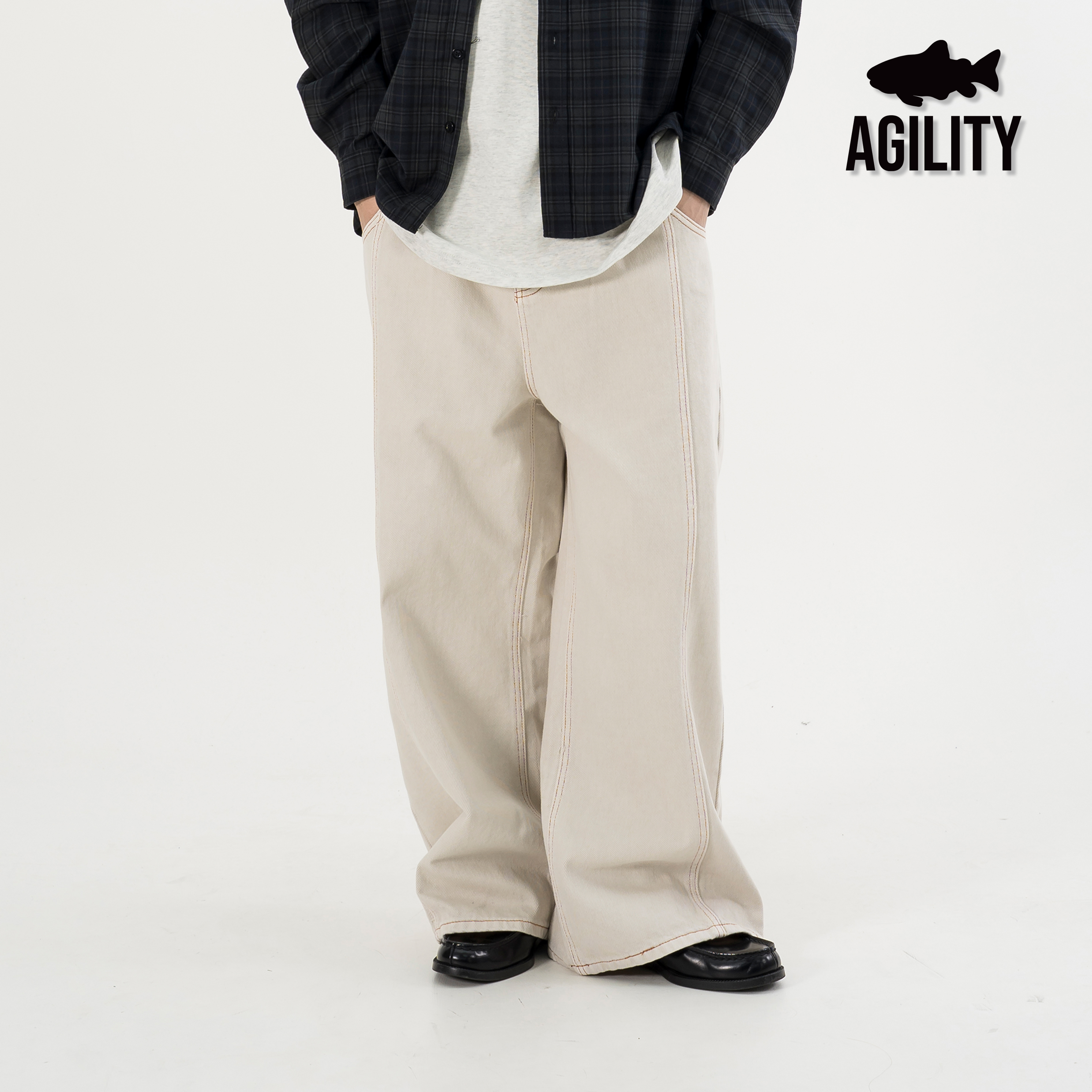 AGILITY Wide Seamed Stitch Jeans 寬版 反車線 牛仔褲 [LD65]