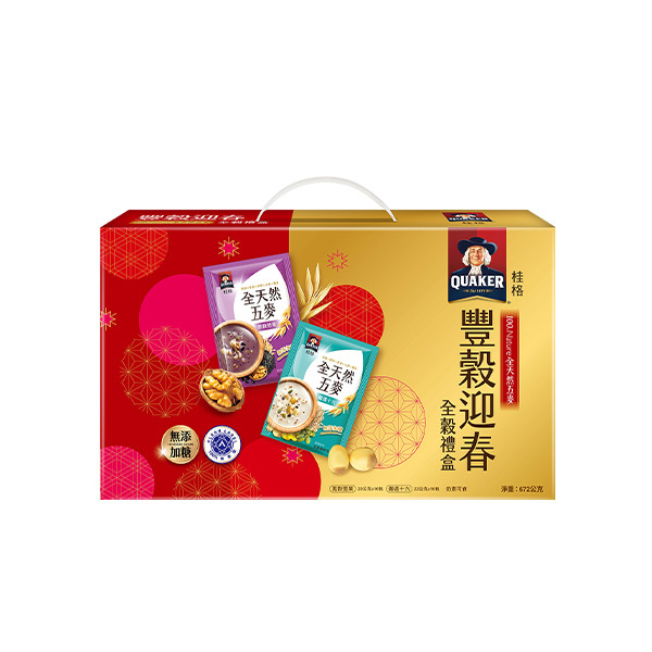 桂格 全天然五麥無添加糖禮盒 (黑穀堅果16包+嚴選十六 16包)