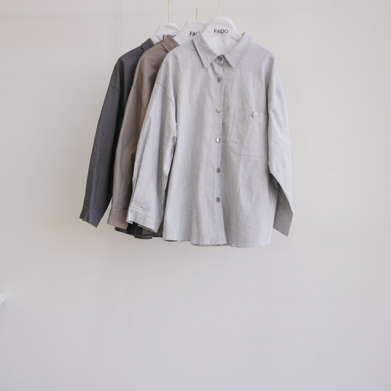 法朵Fado Shop｜單袋排釦寬版兩穿襯衫外套 3724029 三色