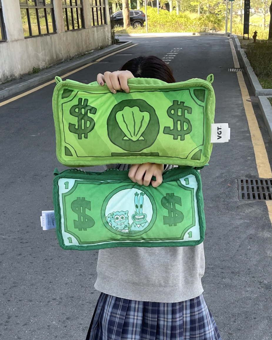 <正版授權>VGT x 海綿寶寶 鈔票造型抱枕 靠枕 腰靠 共3款