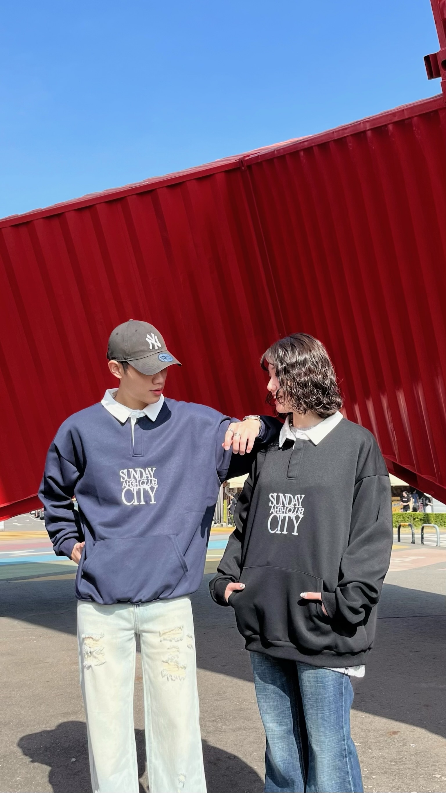 刺繡英字撞色領POLO衫 ( 2colors )