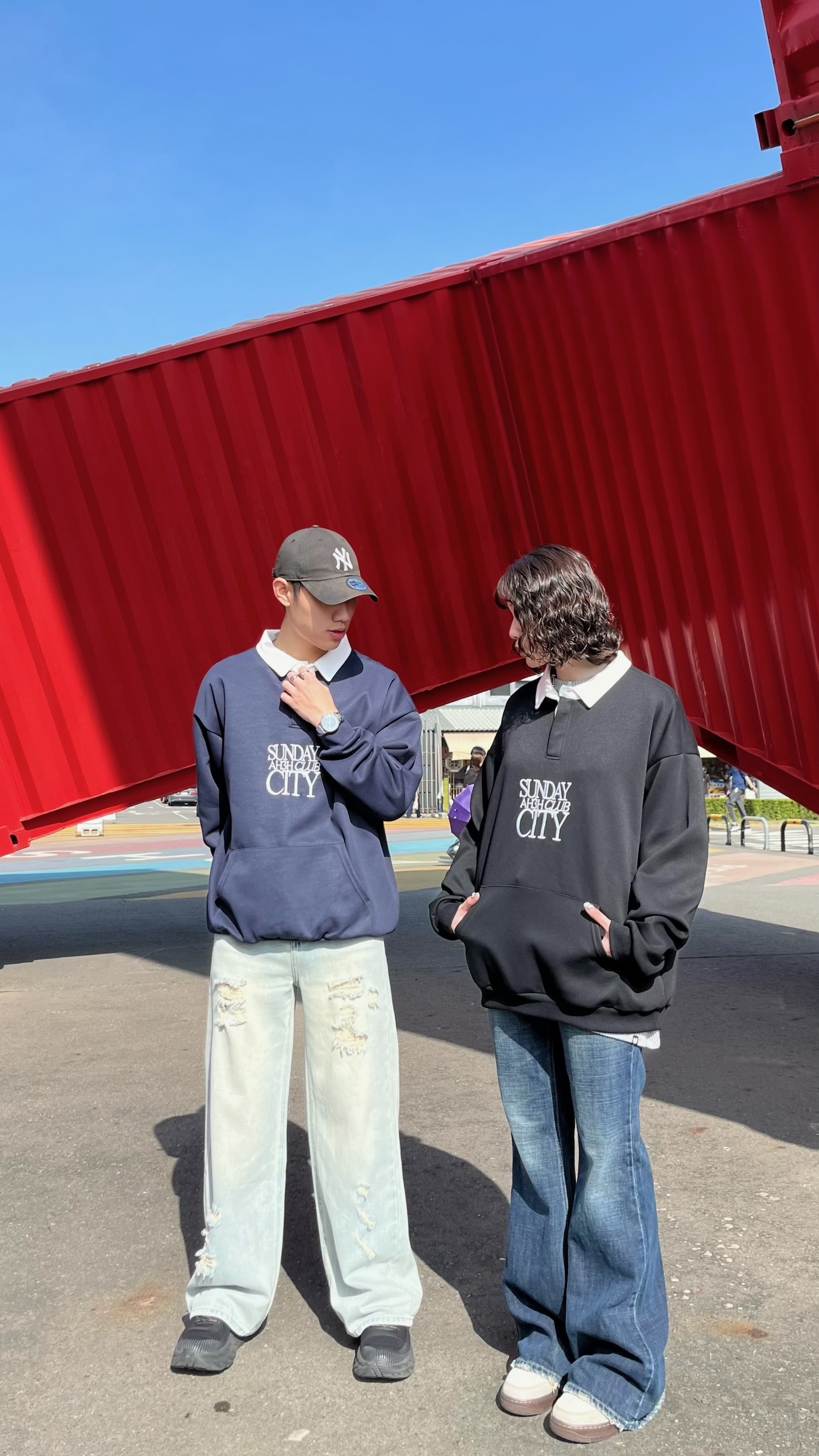 刺繡英字撞色領POLO衫 ( 2colors )