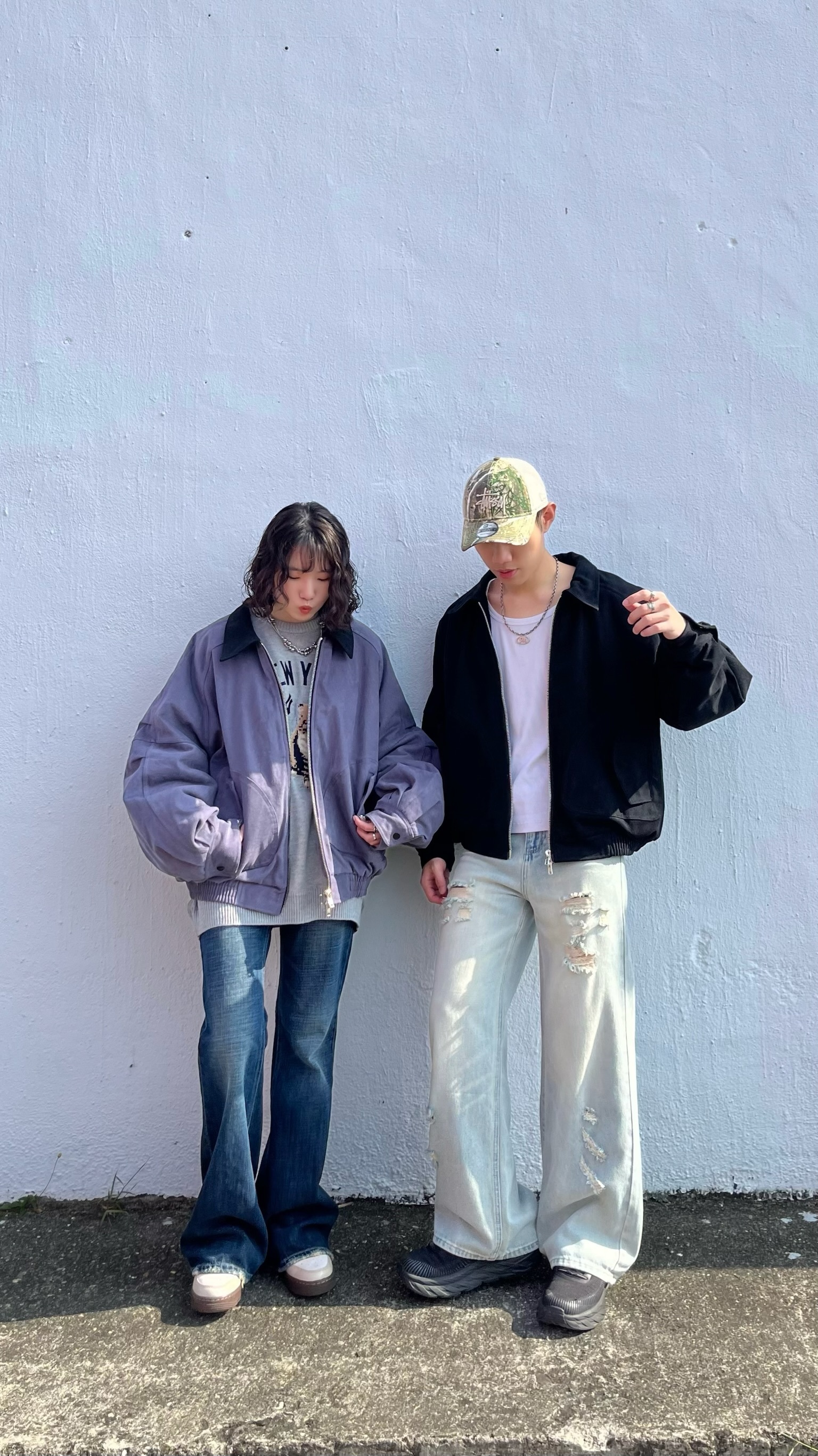 牛仔帆布廓形絎縫外套（2colors）