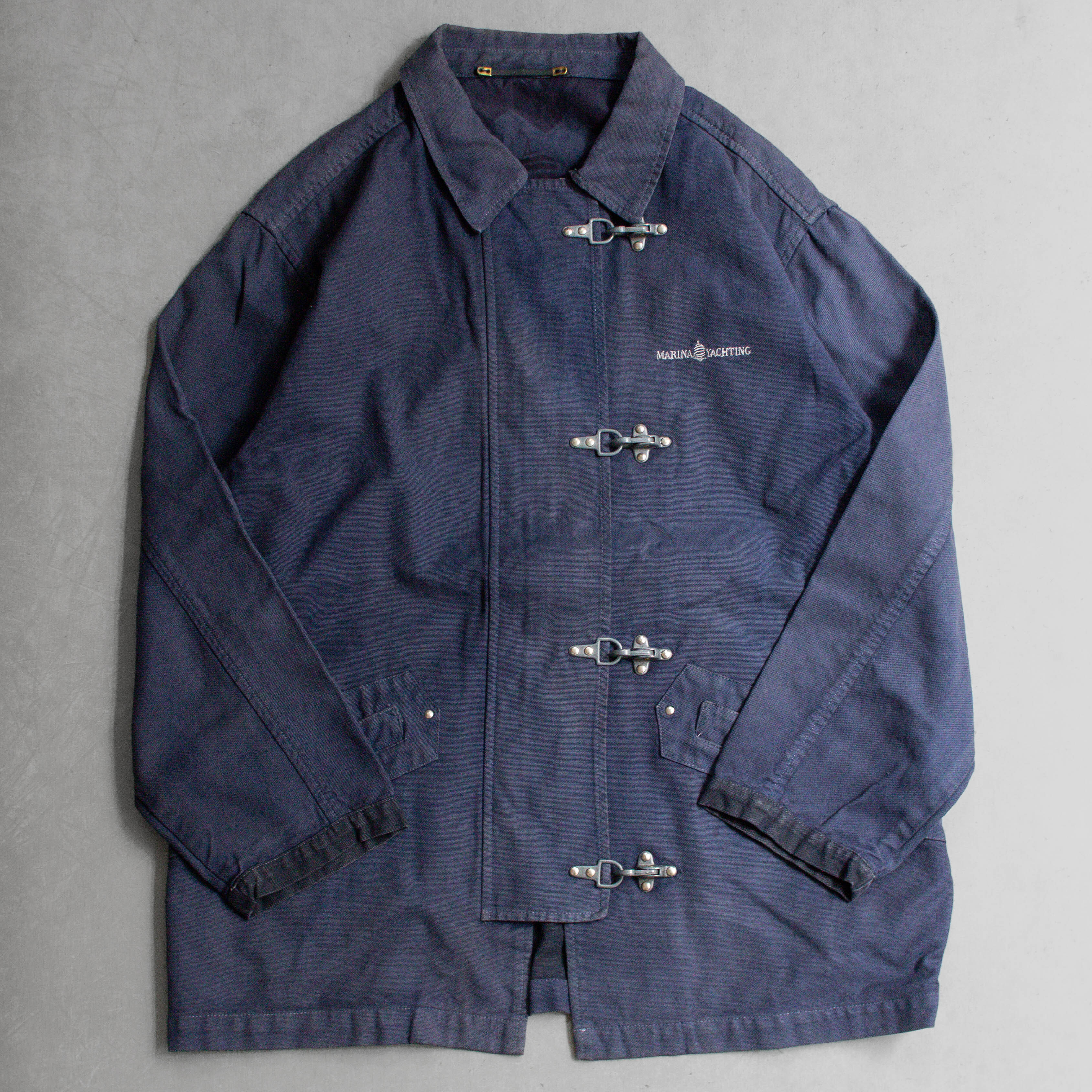 VINTAGE FIREMAN HOOK JACKET 義大利製 深藍 消防扣 鉤扣 短大衣 外套