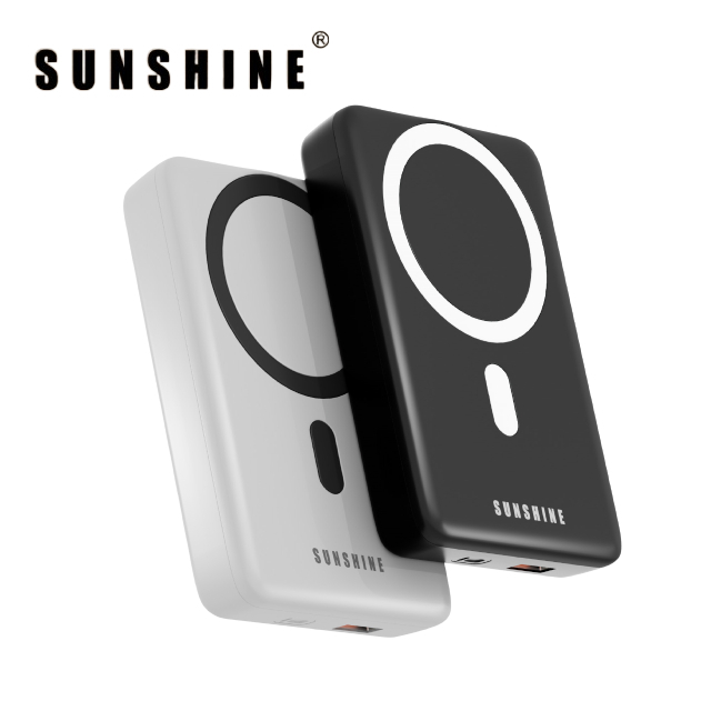 PD20W 10000mAh 1C1A MagSafe無線磁吸充電流動電源 附支架 黑色/白色 EBHKC1-BK/WH