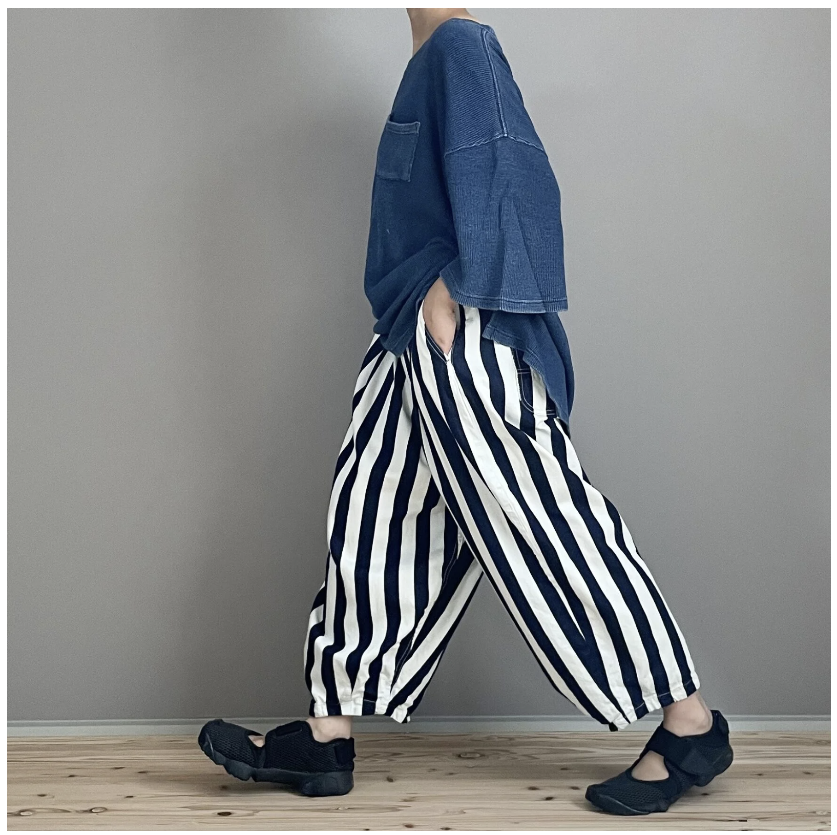 NUU GARMENT Balloon pants 條紋寬褲