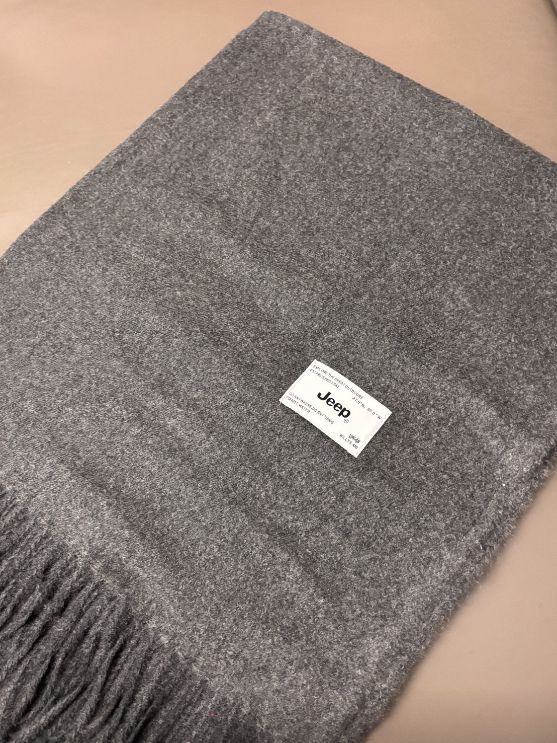 JEEP 純色 流蘇 圍巾