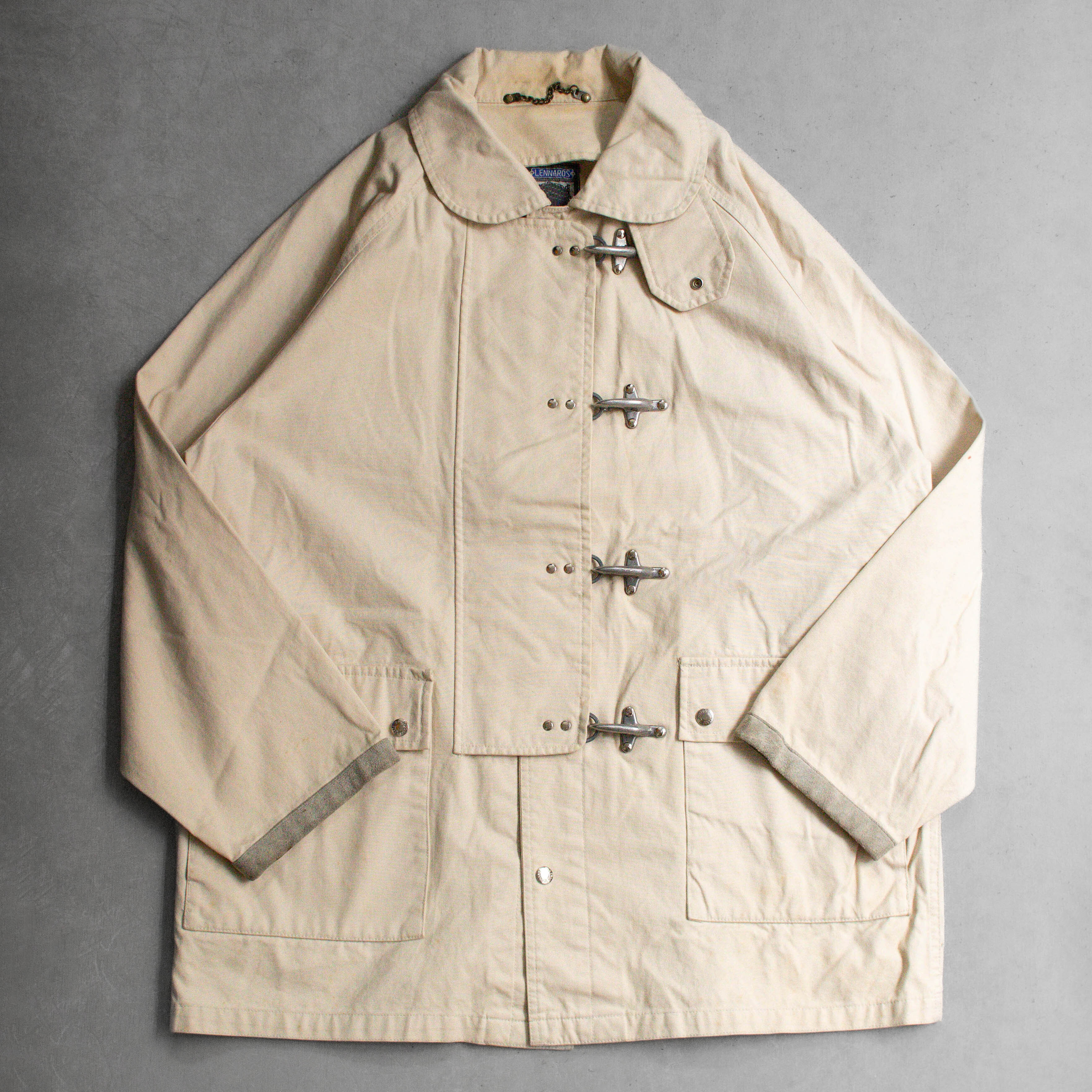 VINTAGE FIREMAN HOOK JACKET 英國 米白 消防扣 鉤扣 短大衣 外套
