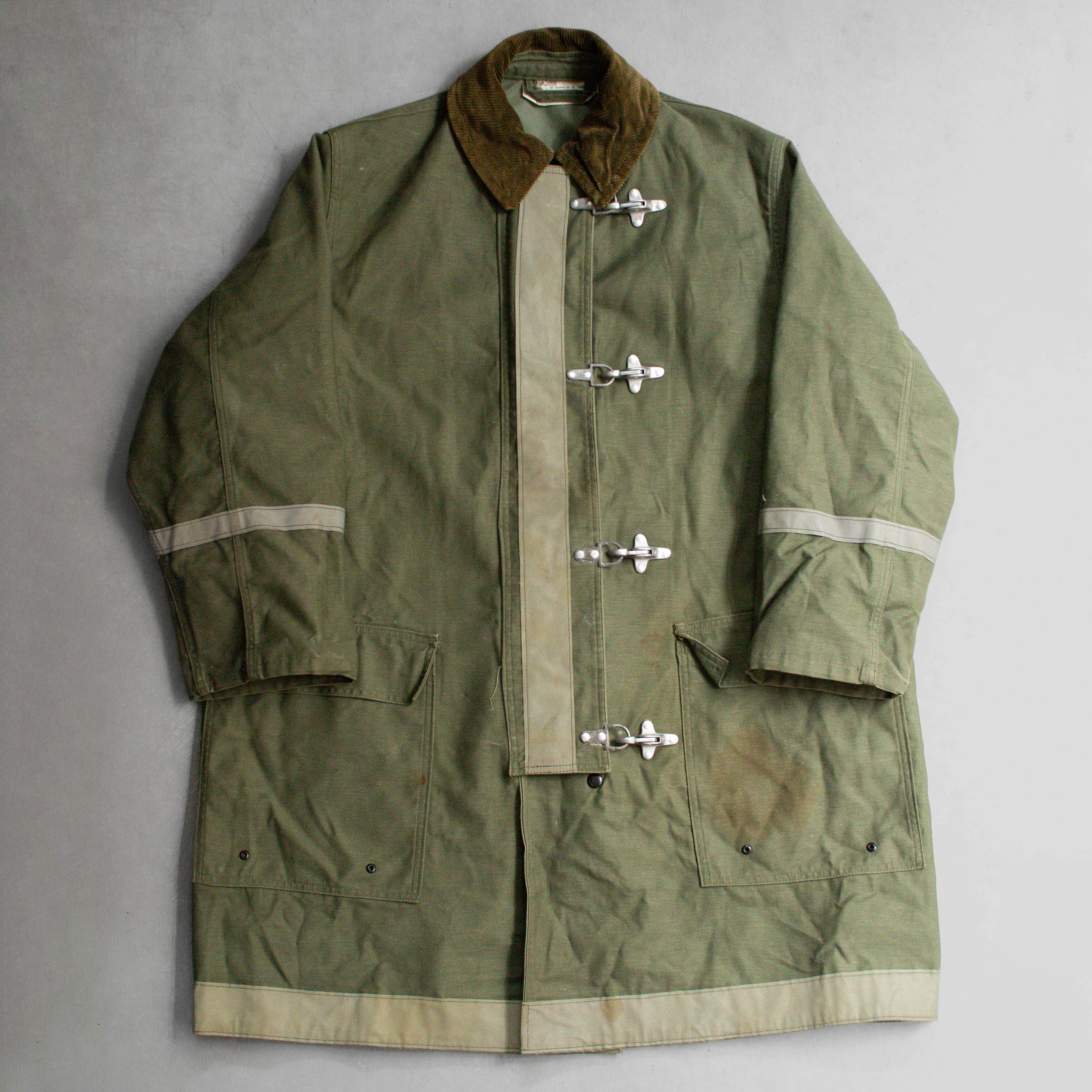 US ARMY FIREMAN HOOK JACKET 美軍 公發 軍綠 消防扣 鉤扣 大衣 外套