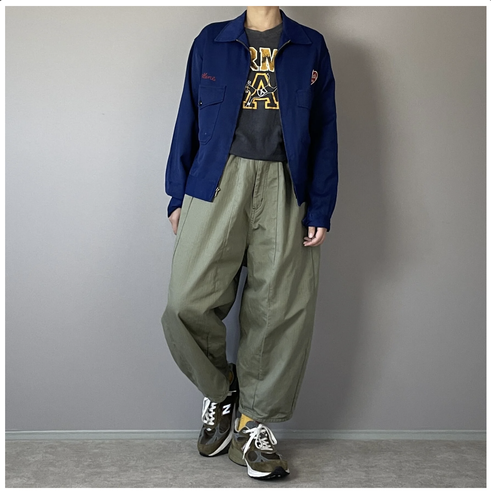 NUU GARMENT ankle leaf pants / Green HBT
