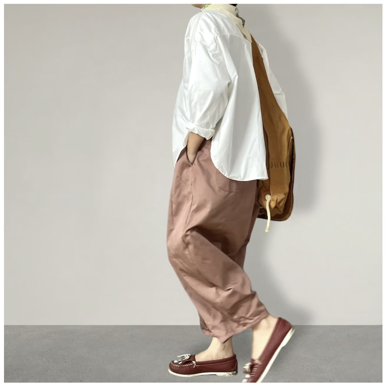 NUU GARMENT ankle leaf pants / Pink