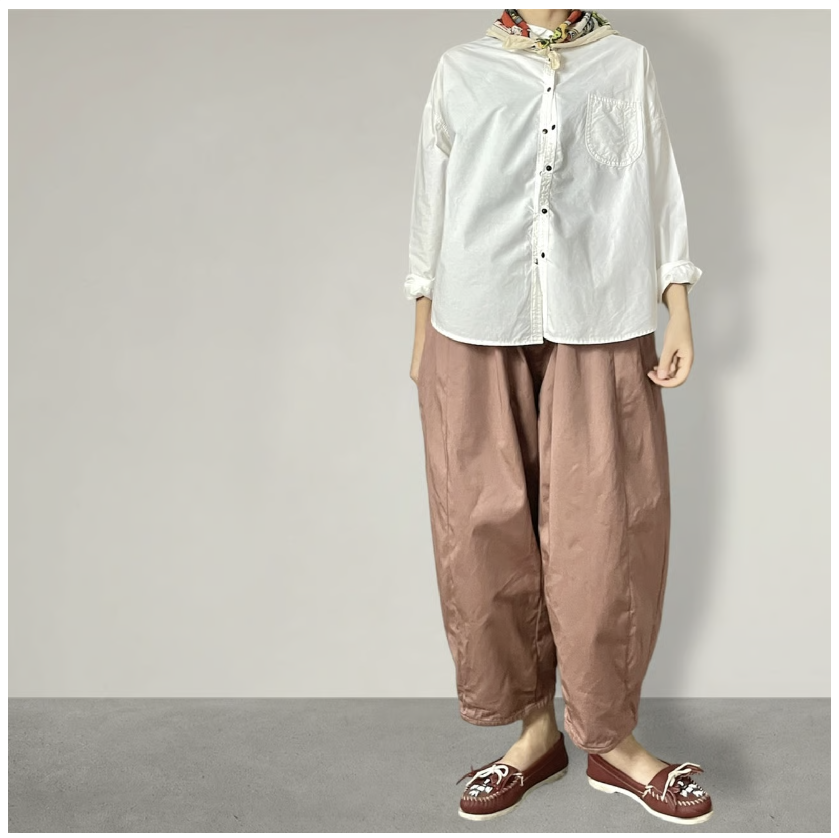 NUU GARMENT ankle leaf pants / Pink
