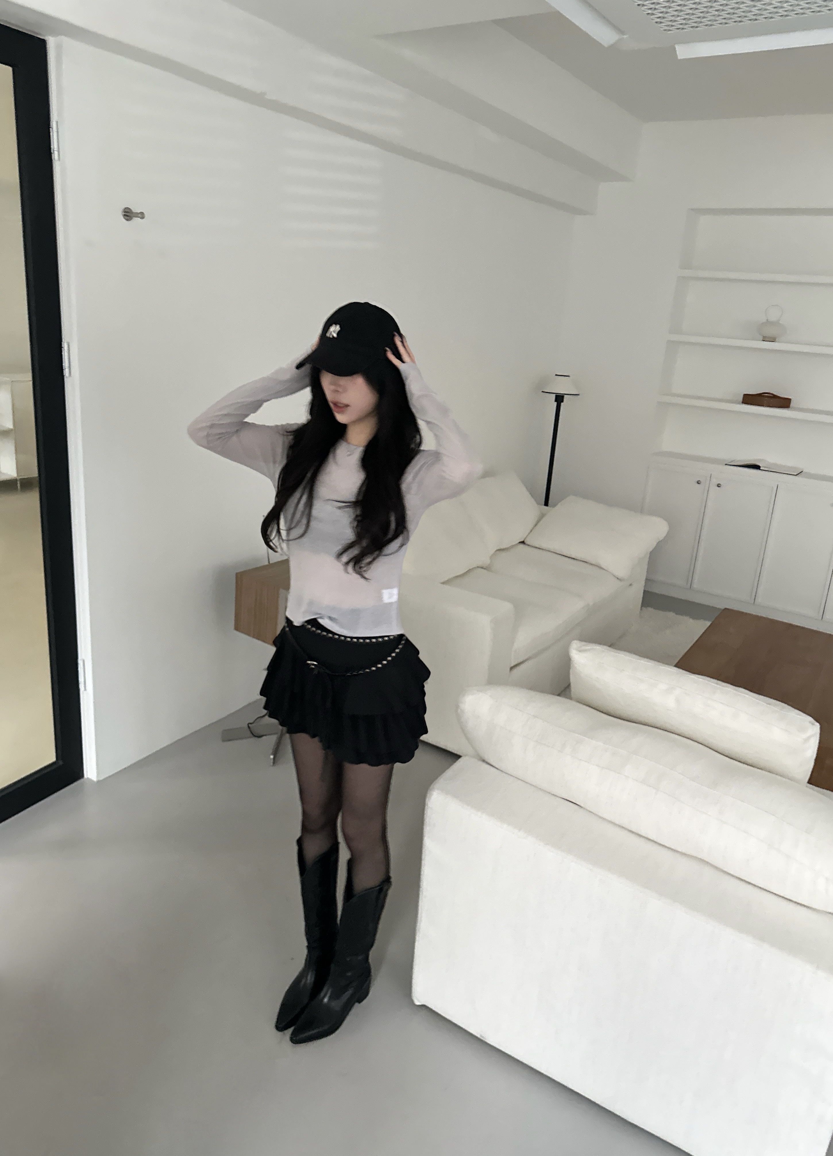 【現貨】M19 Ruffled Mini Skirt (黑)