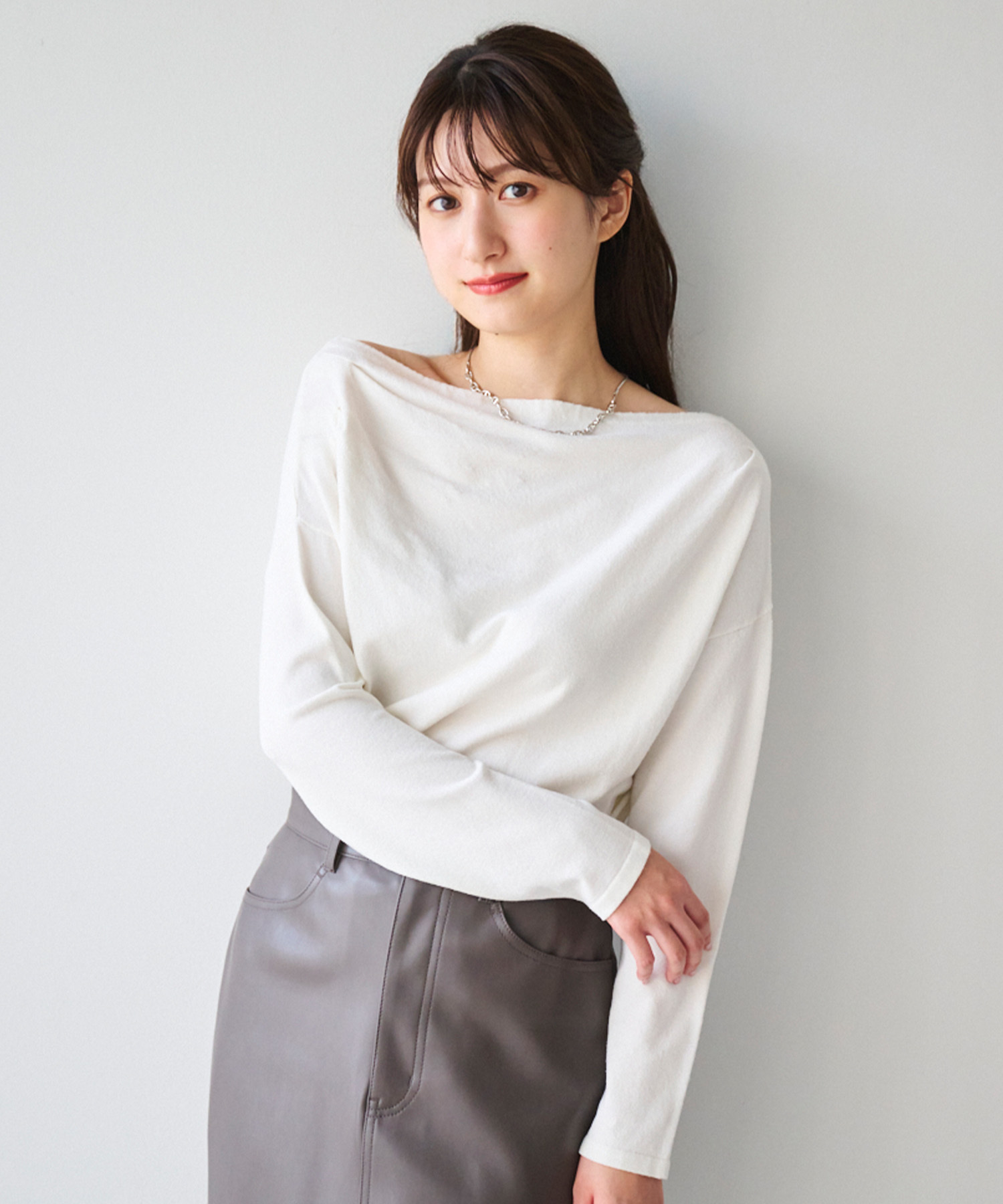 [預購] 折扣COCO DEAL 不對稱抓褶設計針織衫