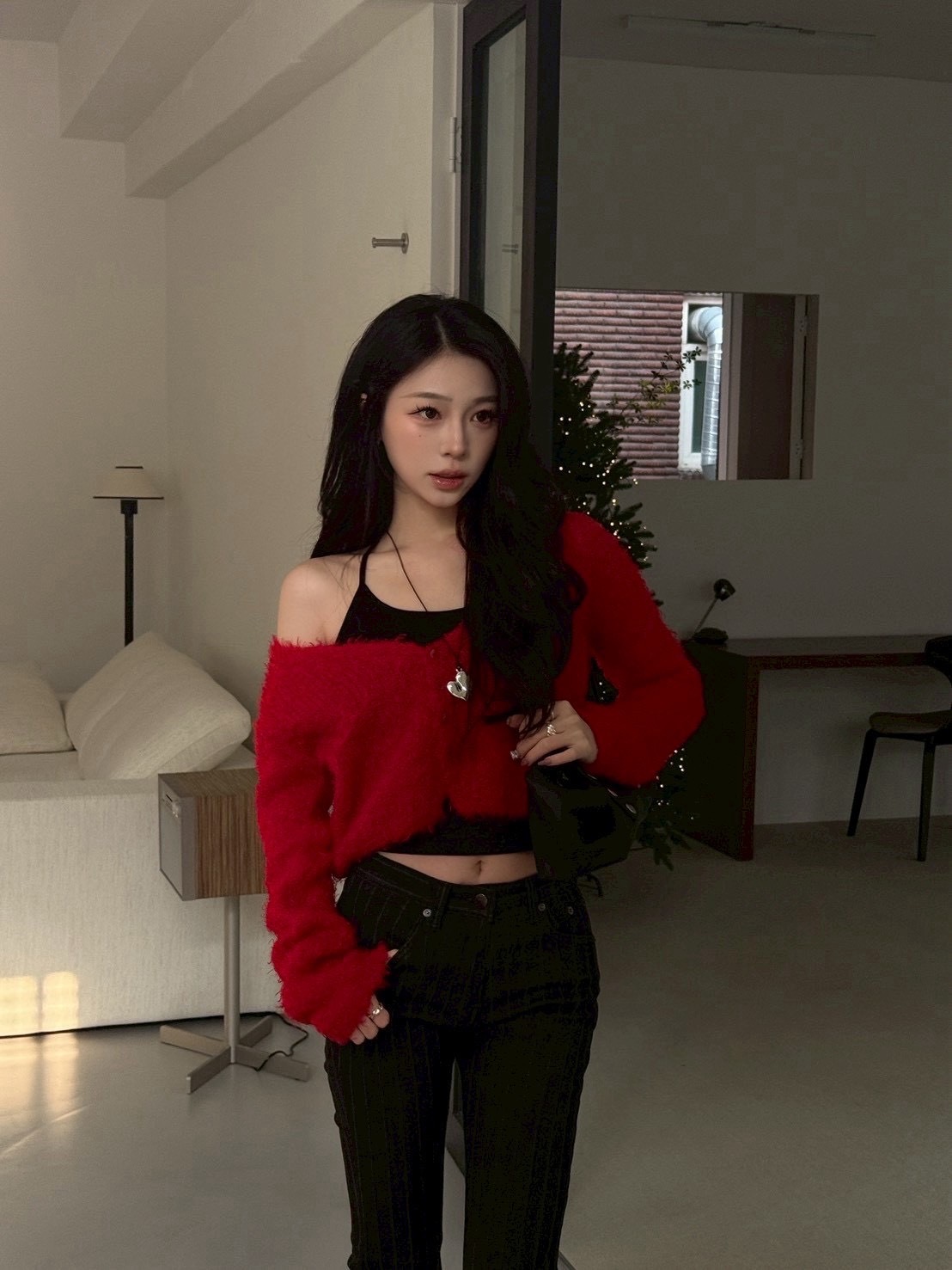 【現貨】M14 Santa's love 兩穿式毛毛外套 (聖誕紅)