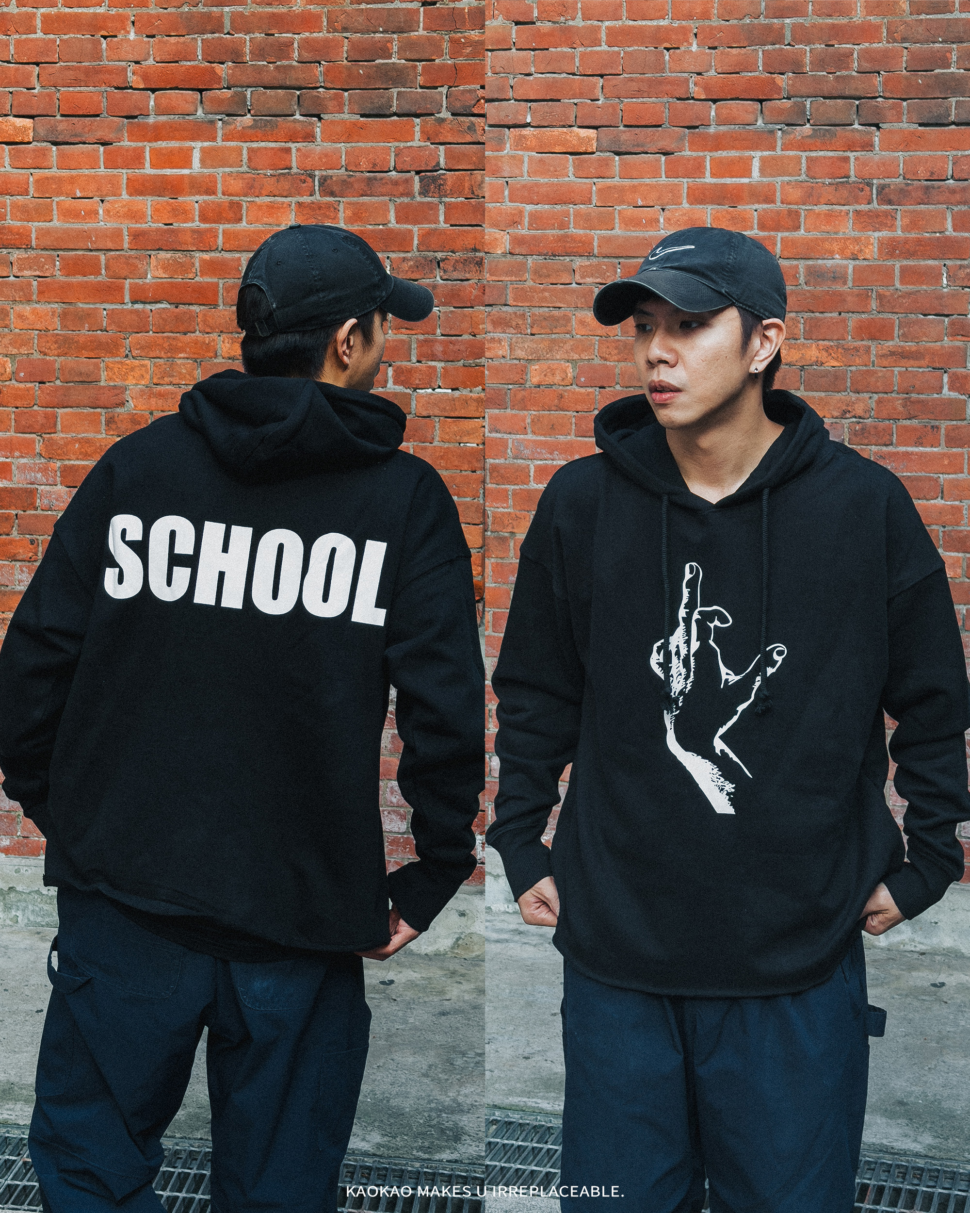 VLONE "SCHOOL"手指印花帽T