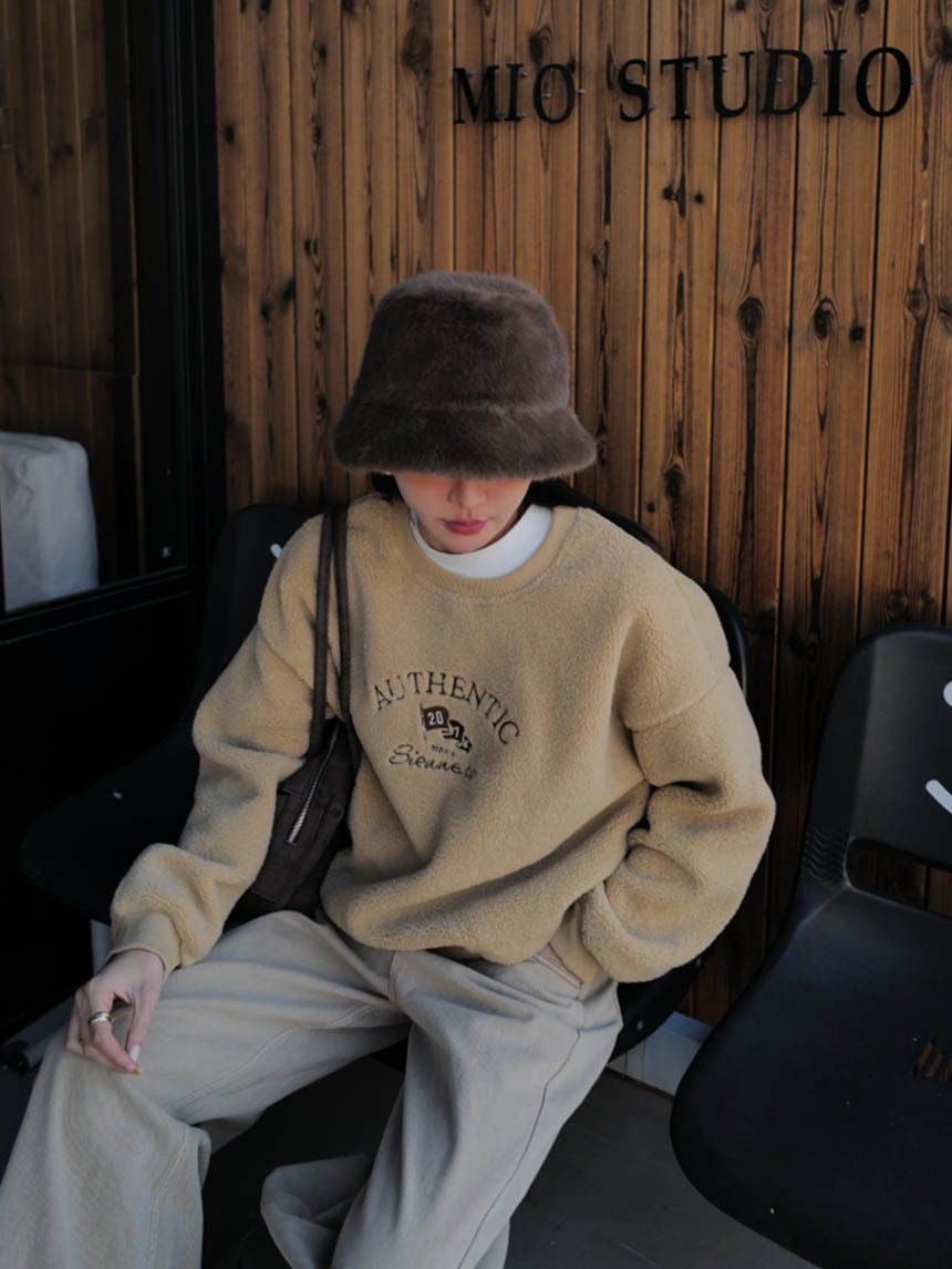 羊羔毛加絨刺繡衛衣*3色