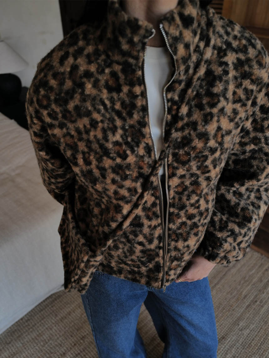 附包夾棉豹紋外套*2色