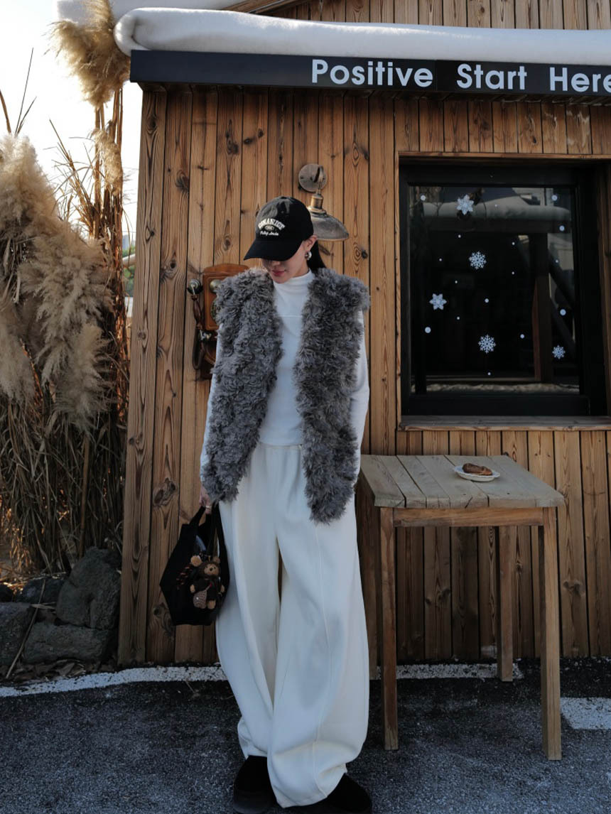 厚磅內磨毛車中線抽繩拼接彎刀棉褲*3色