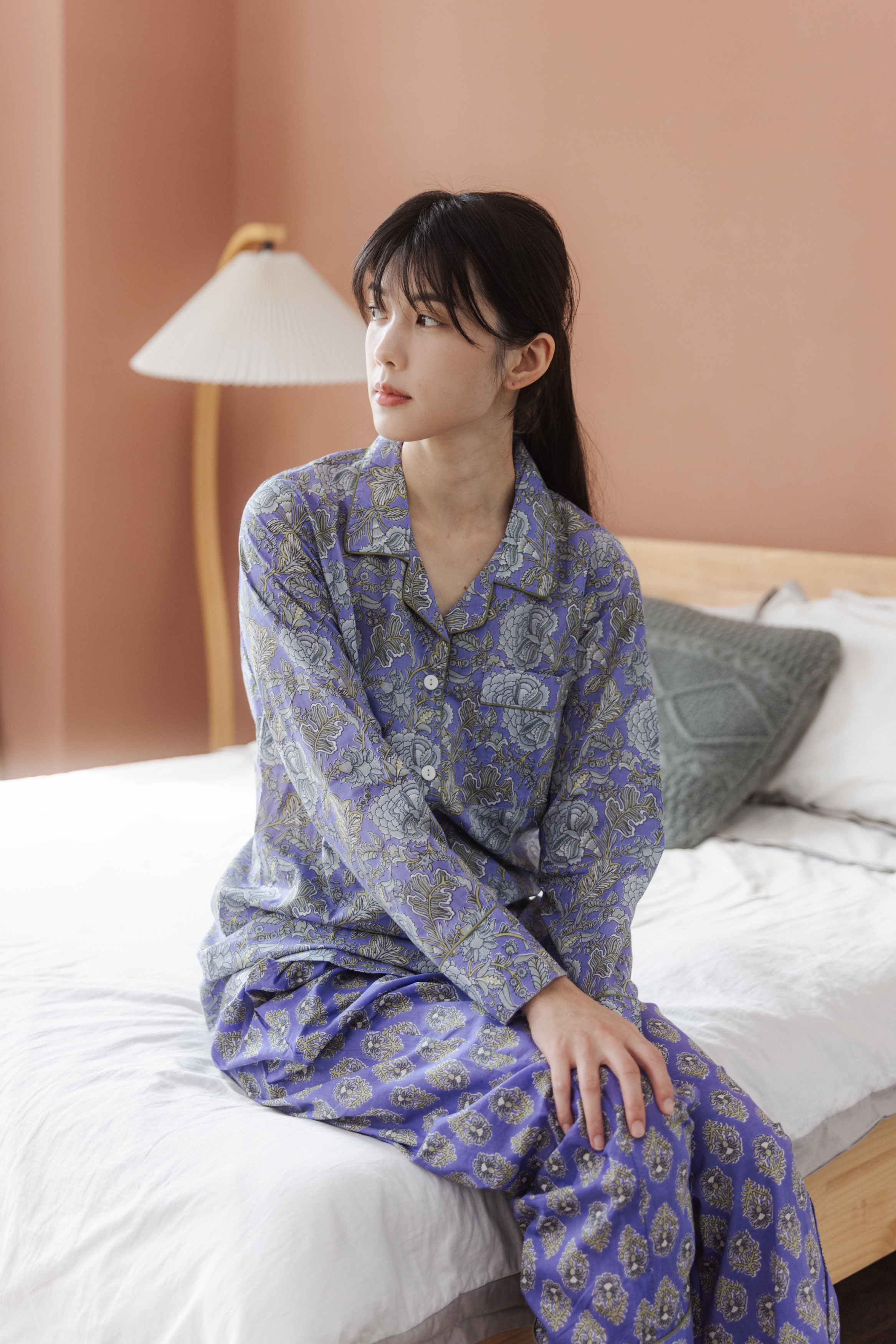 長袖長褲睡衣套裝_紫
