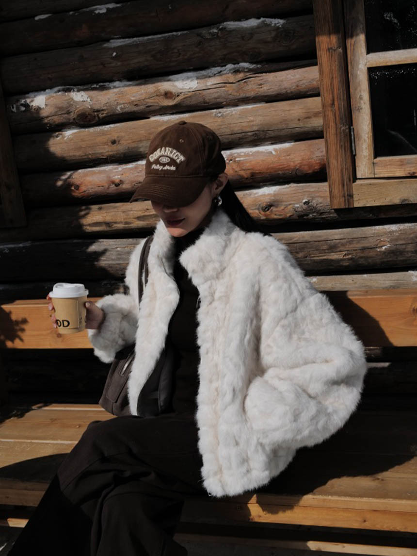 肌理感拉鏈毛毛外套*2色