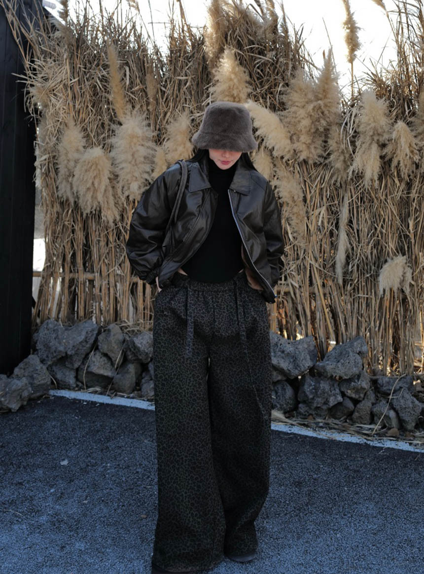 內貂毛絨皮革外套*2色