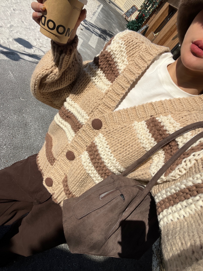 粗針織條紋外套*3色