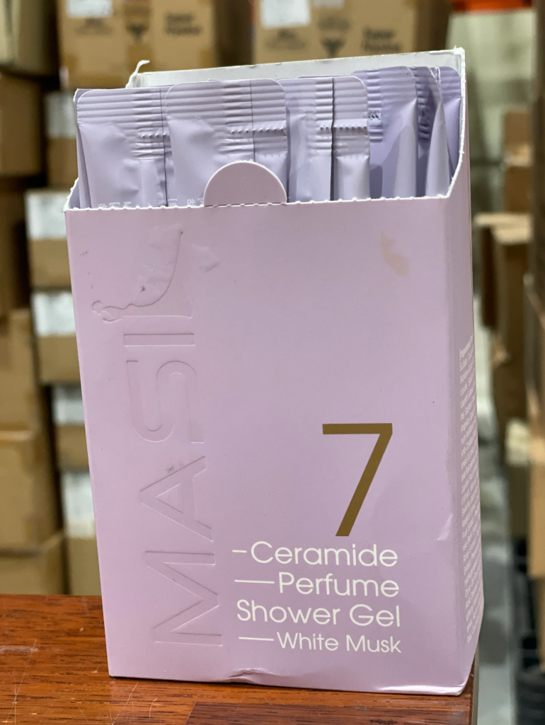 MF44 MASIL 7 CERAMIDE PERFUME SHOWER GEL  STICK POUCH 8ml*20 (WHITE MUSK)