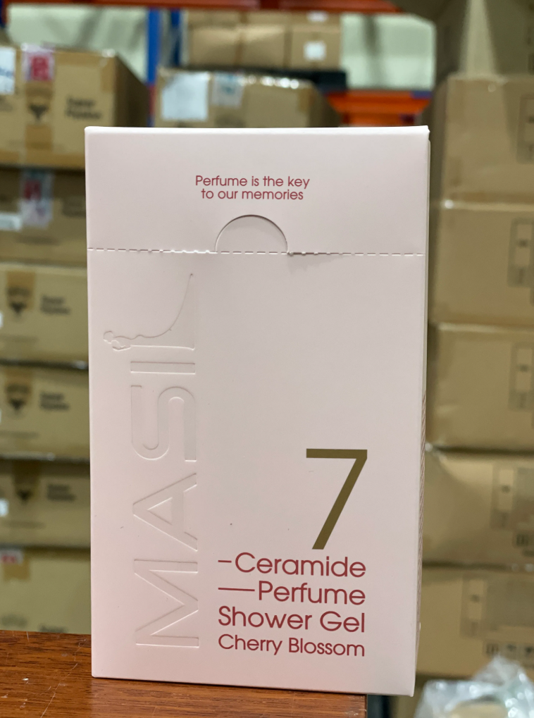 MF46 MASIL 7 CERAMIDE PERFUME SHOWER GEL  STICK POUCH 8ml*20 (CHERRY BLOSSOM)