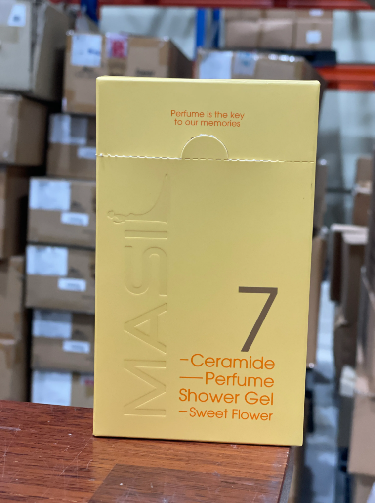 MF47 MASIL 7 CERAMIDE PERFUME SHOWER GEL  STICK POUCH 8ml*20 (SWEET FLOWER)