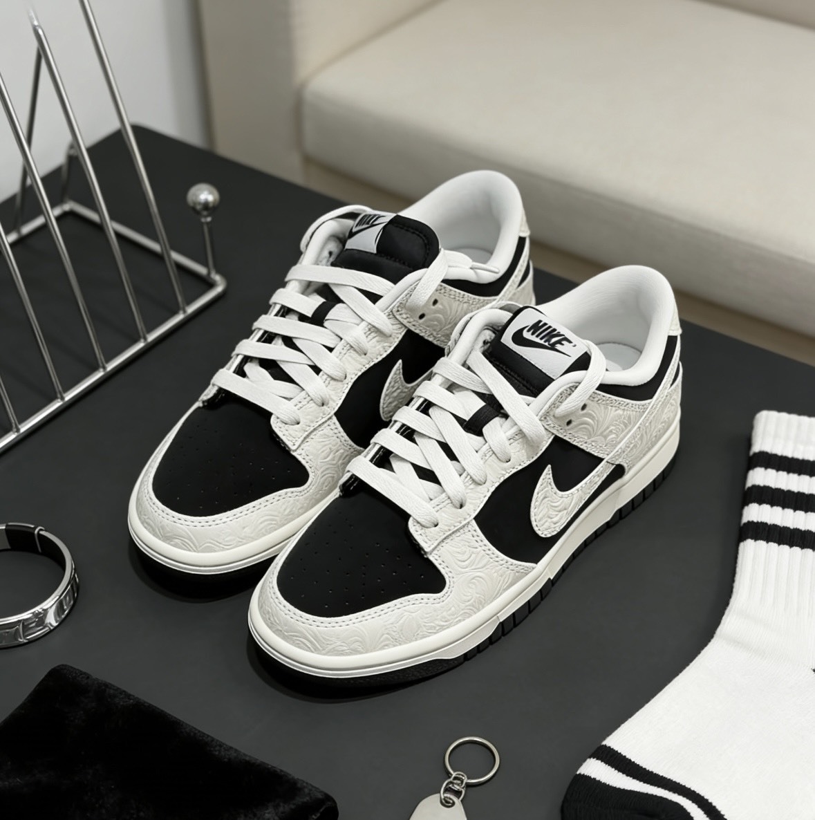 Nike Dunk Embossed Baroque CNY 新年款 黑白 浮雕 雕刻熊貓 IF3944001