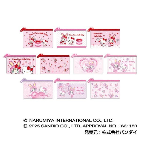 日本 Sanrio Hello Kitty x Mezzo Piano 聯乘限定系列 扁身ZipBag盲盒