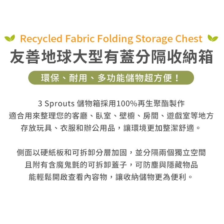 【樂森藥局】3 sprouts 友善地球大型有蓋分隔收納箱