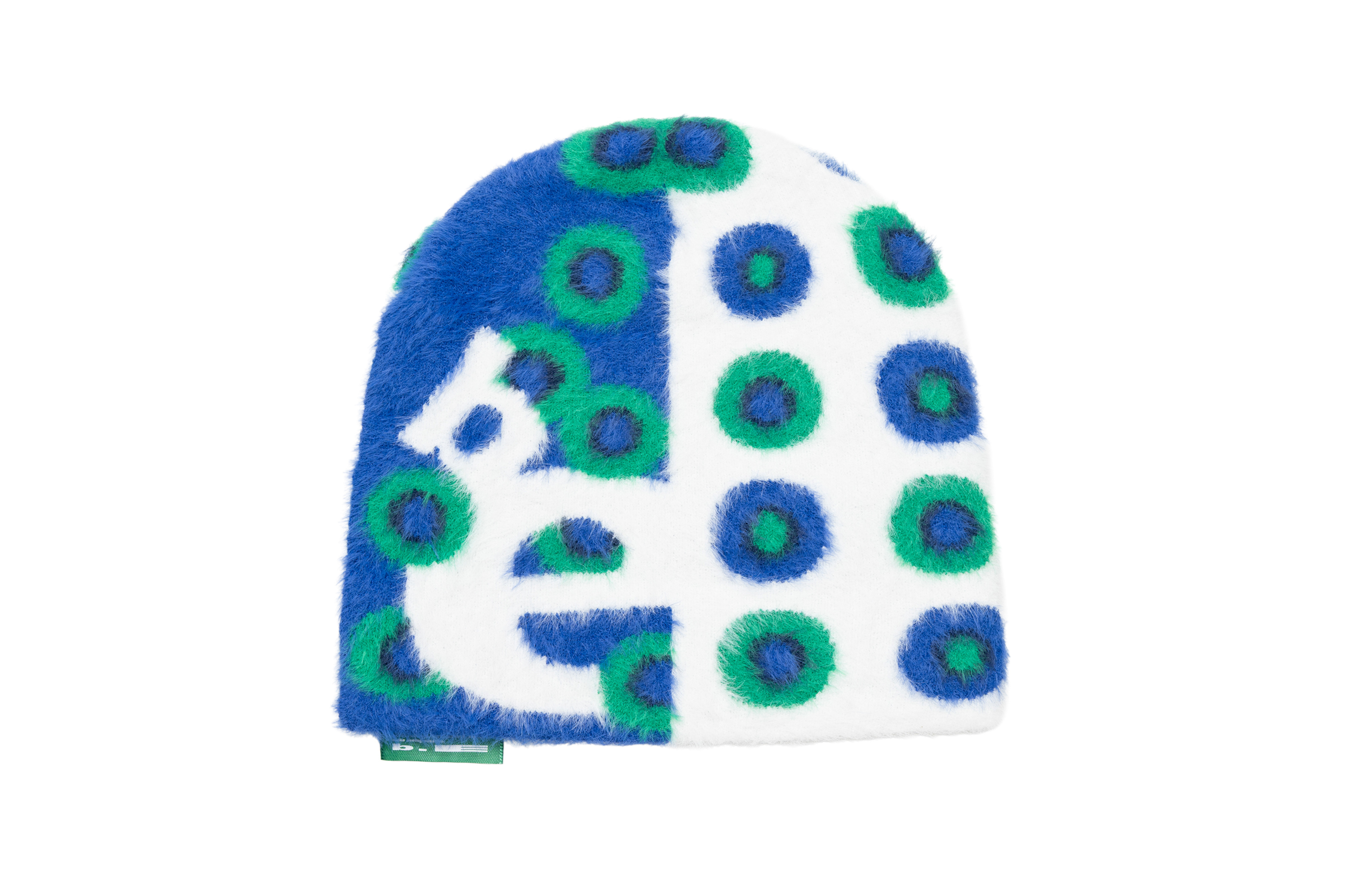 b.Eautiful "Department Mohair Beanie" (White / Blue)
